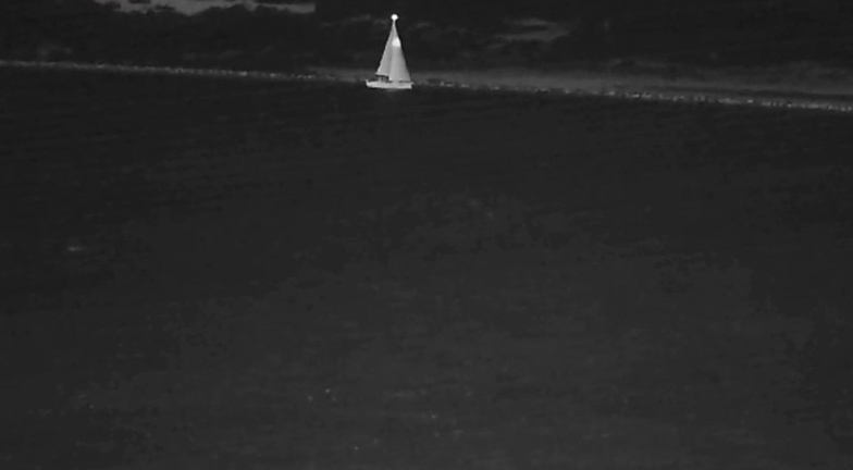 Sailboat 1500 ft away as seen by NVeye IR night vision